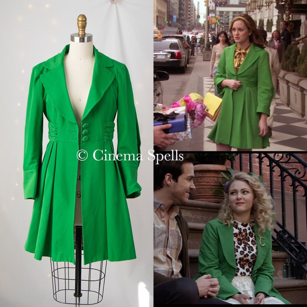 SOLD 💚ASO Blair Waldorf on Gossip and Carrie In The Carrie Diaries Green Coat